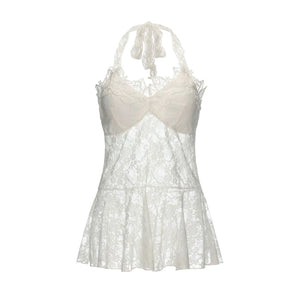 Slim Lace Bow-Tie Top Set-Up