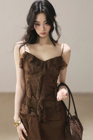 Slim Lace Tassel Vest