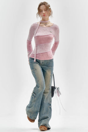 Slim Long Sleeve Knitted T-Shirt