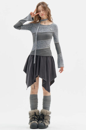 Slim Long Sleeve Knitted T-Shirt