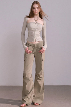 Slim Pleated Halterneck Top
