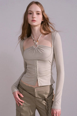 Slim Pleated Halterneck Top