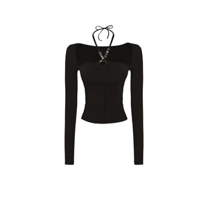 Slim Pleated Halterneck Top