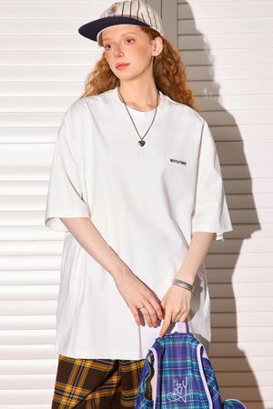 Slim Shoulder Embroidery Graphic T-Shirt