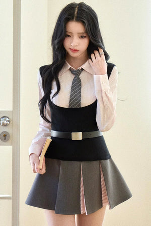 Slim Tie Silhouette Vest Set-Up