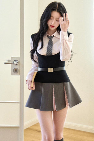 Slim Tie Silhouette Vest Set-Up