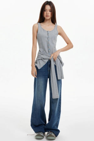 Slim Two Wear Cardigan Top
