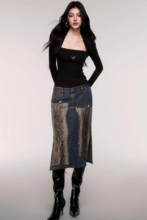 Slimming Fake Two Sleeve Knit Top