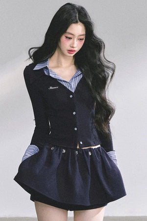 Slimming Long-Sleeved Knitted Top