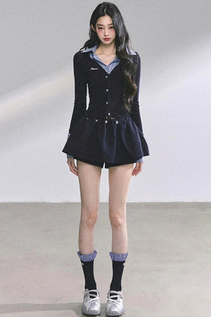 Slimming Long-Sleeved Knitted Top