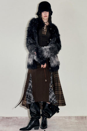 Slouchy Fur Jacquard Sweater