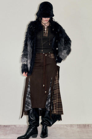 Slouchy Fur Jacquard Sweater