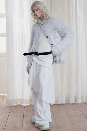 Slouchy Fur Jacquard Sweater