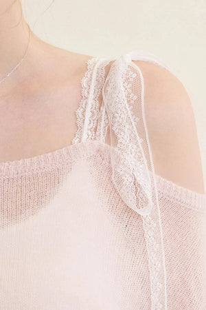 Slouchy Lace-Up Mohair Pullover Set