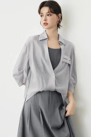 Slouchy Style Loose Summer Blouse