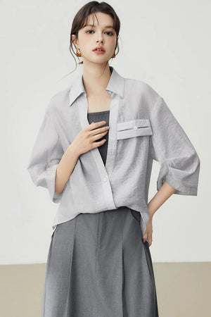 Slouchy Style Loose Summer Blouse