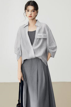 Slouchy Style Loose Summer Blouse
