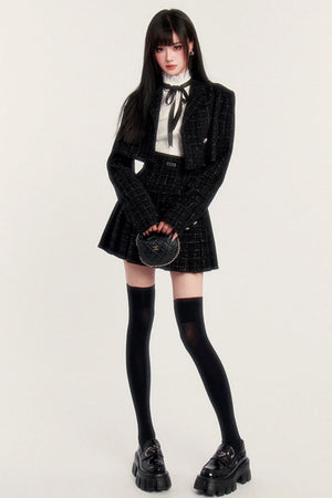 Small Fragrance Silver Pleated Suit Set-Up