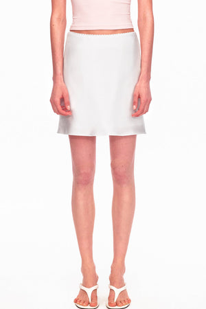 Smooth Real Acetate Mid-Waist Lace Skirt