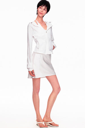 Smooth Real Acetate Mid-Waist Lace Skirt