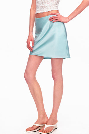 Smooth Real Acetate Mid-Waist Lace Skirt