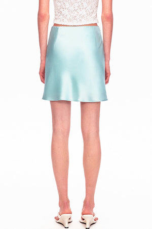 Smooth Real Acetate Mid-Waist Lace Skirt