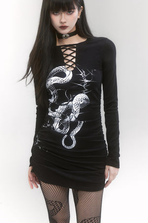 Snake Print Hip Dress