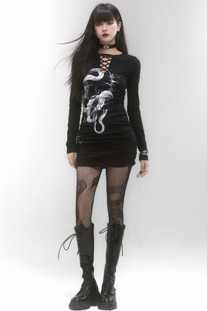 Snake Print Hip Dress