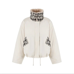 Snow Alpaca Plaid Jacket