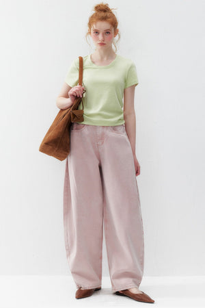 Snowflake Cotton Linen Short-Sleeve Top