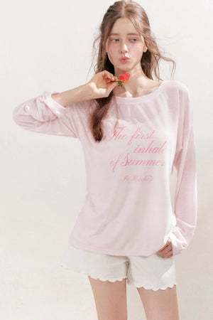 Snowflake Linen Letter Print Blouse