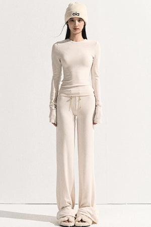 Soft Crewneck Knitwear Trouser Set-Up