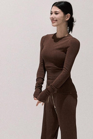 Soft Crewneck Knitwear Trouser Set-Up