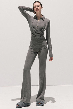Soft Crewneck Knitwear Trouser Set-Up