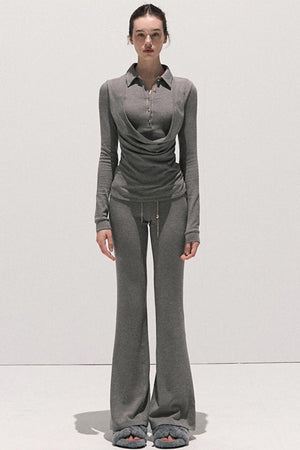 Soft Crewneck Knitwear Trouser Set-Up