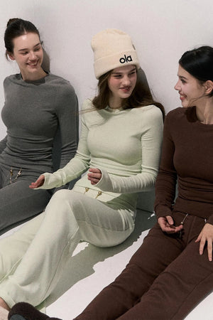 Soft Crewneck Knitwear Trouser Set-Up
