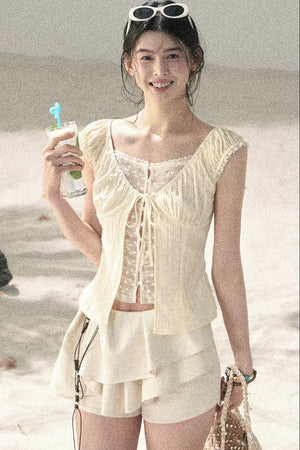 Soft Gauze Lace Blouse
