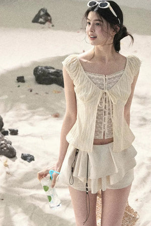 Soft Gauze Lace Blouse