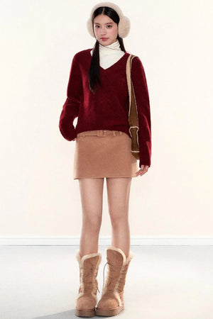 Soft Knit V-Neck Sweater