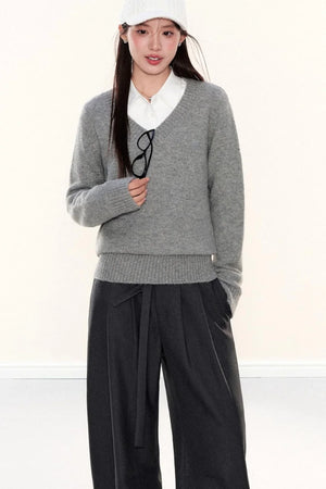 Soft Knit V-Neck Sweater