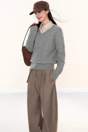 Soft Knit V-Neck Sweater