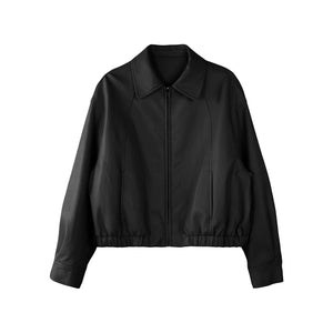 Soft Leather Lapel Jacket