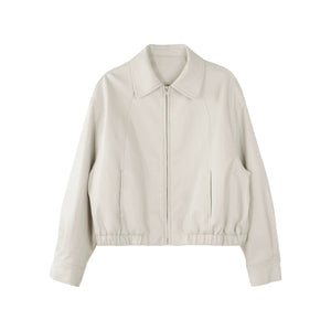 Soft Leather Lapel Jacket