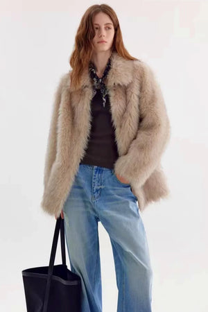 Soft Mist Faux Fur Coat