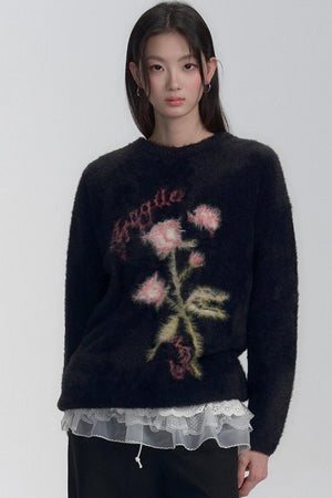 Soft Oversized Rose Sweater