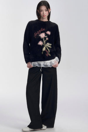 Soft Oversized Rose Sweater