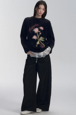 Soft Oversized Rose Sweater