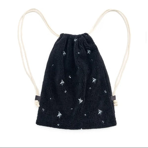 Soft Velvet Floral Backpack