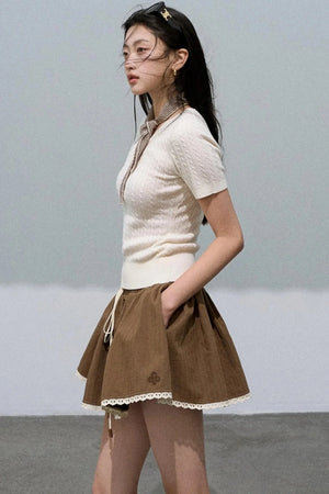 Soft Wool V-Neck Knit Top