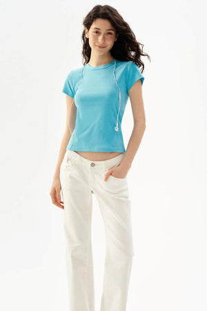 Solid Color Slim-Fit Top